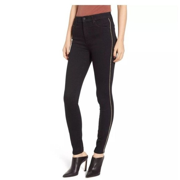 Mother High Waisted Looker Not Guilty One Liner Skinny Jeans Black Women Size 26 - Picture 3 of 12